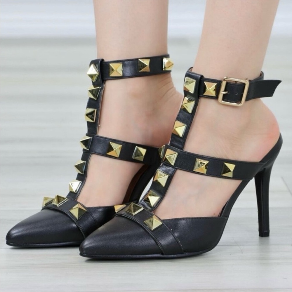 Nicole Miller | Black Studded Heels